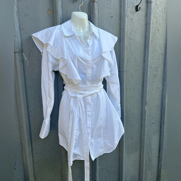 Ted Baker Sarelia Exaggerated Frill Shirt, Ted Size “3” (approx  size 8) - Picture 5 of 15